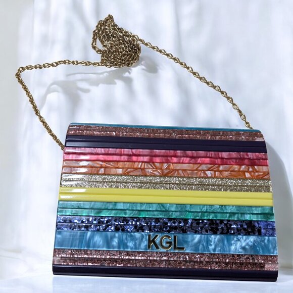 Kurt Geiger Rainbow London Party Envelope Clutch - Picture 1 of 5